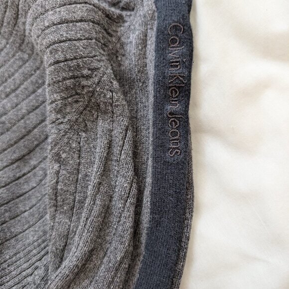 Calvin Klein Jeans Ribbed Crew Neck Sweater Black & Grey Men's Size Large - Picture 7 of 7